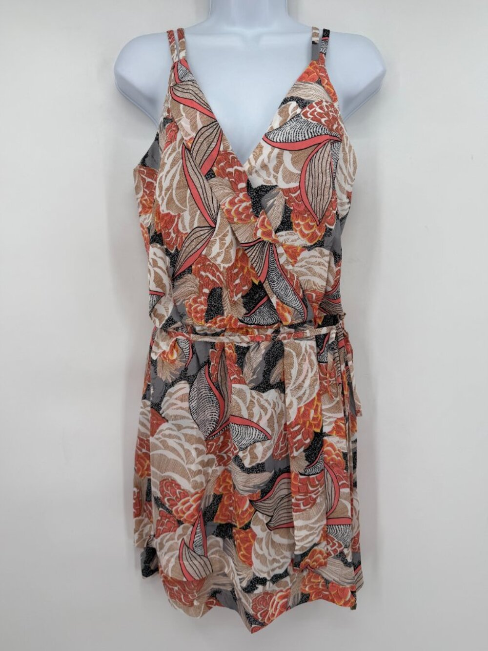 M.A.A.C London Lucena Floral Faux Wrap Mini Dress NWT Small Tropical Sleeveless